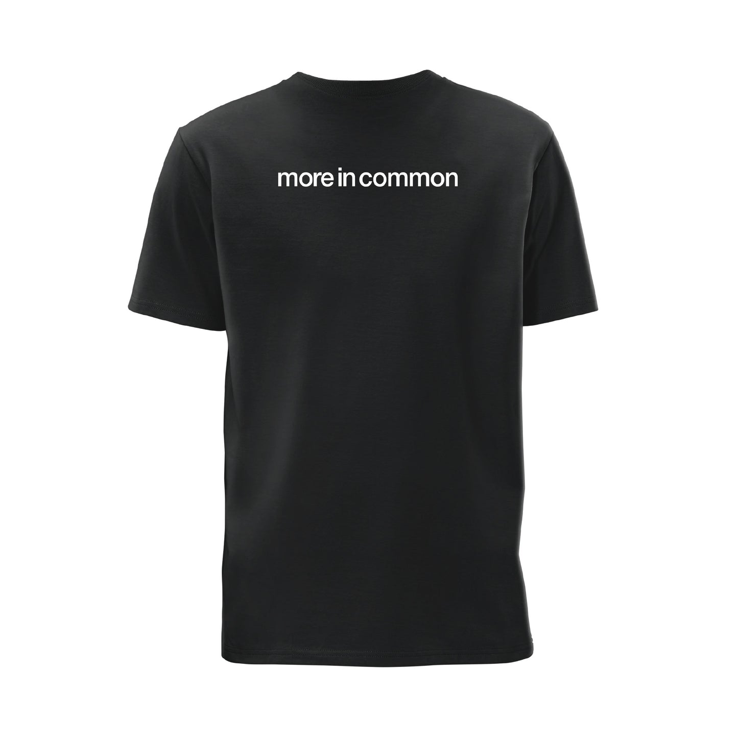 Back view of black Commonwealth Sport I Celebrate Glasgow t-shirt with more in common back print - Glasgow 2026