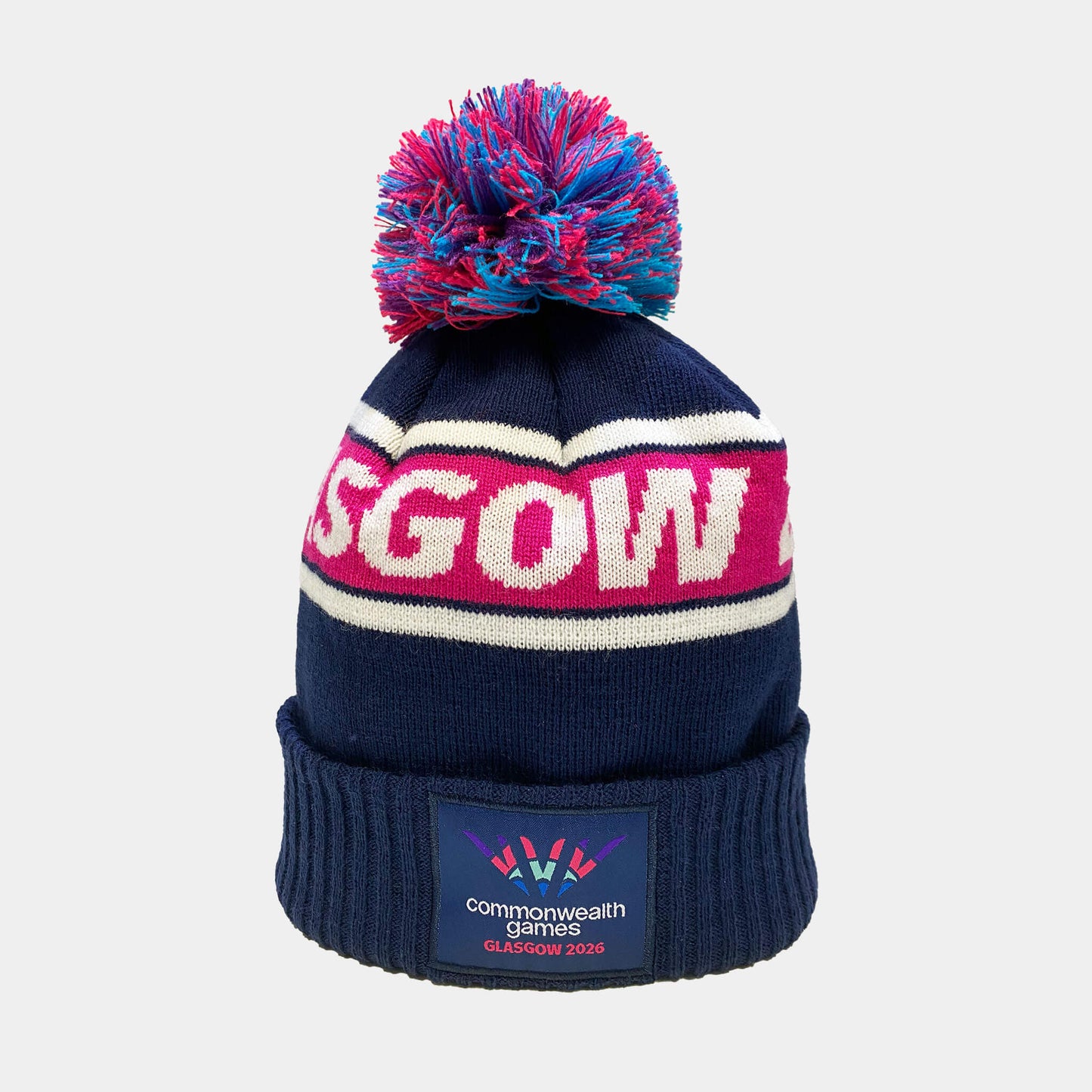 Pom Pom Beanie - Navy - Glasgow 2026