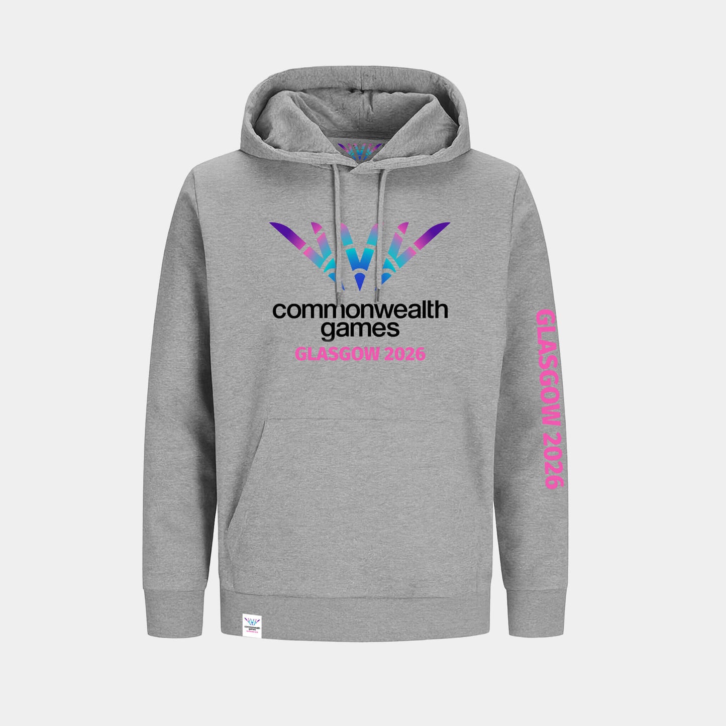 Logo Hoodie - Heather Grey - Front View - Glasgow 2026 Commonwealth Games