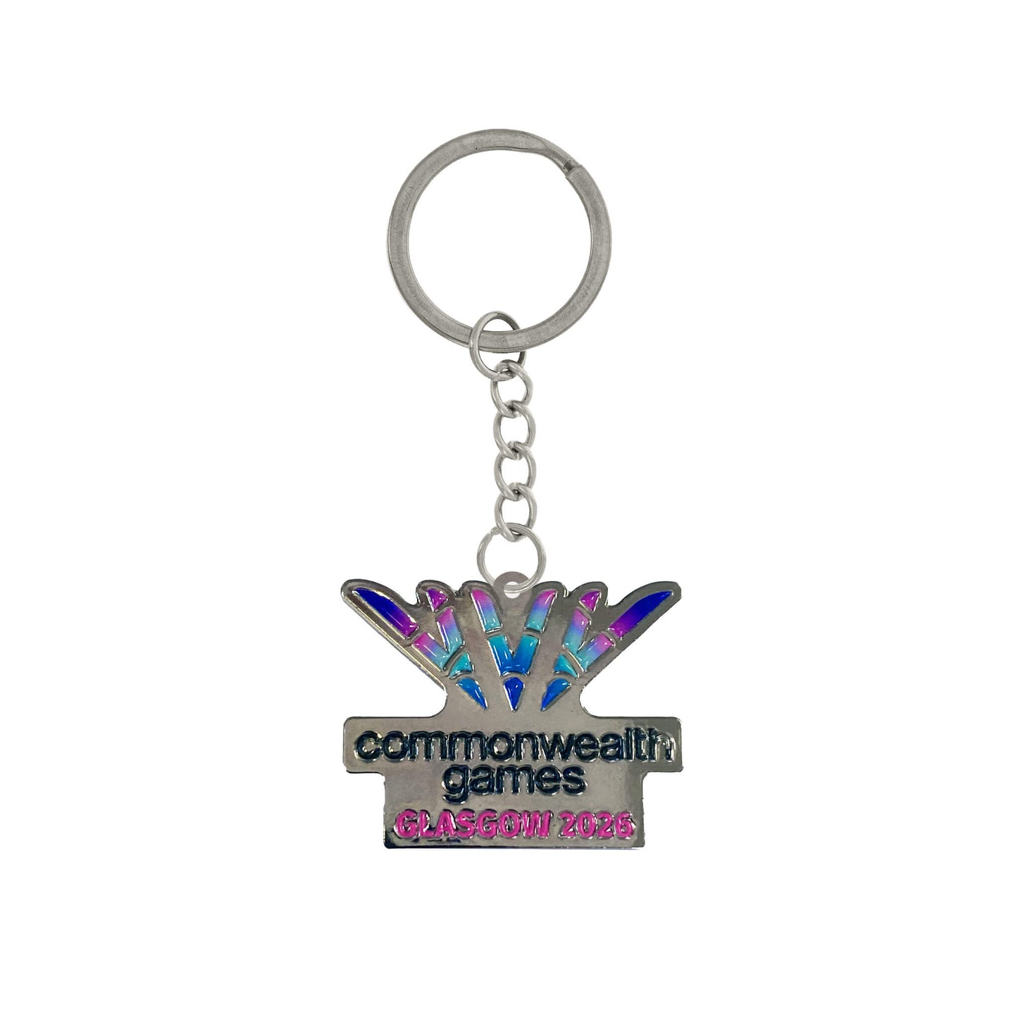 Metal keyring with soft enamel Glasgow 2026 logo