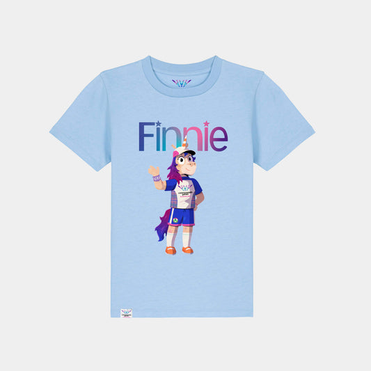Kids Finnie T-Shirt - Sky Blue - Front View - Glasgow 2026 Commonwealth
