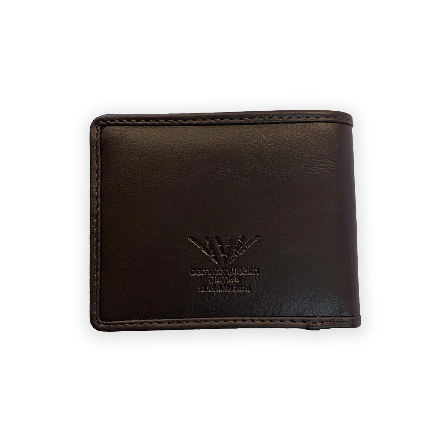 Back view of Glasgow 2026 Country Green Harris Tweed Men's Wallet on grey background