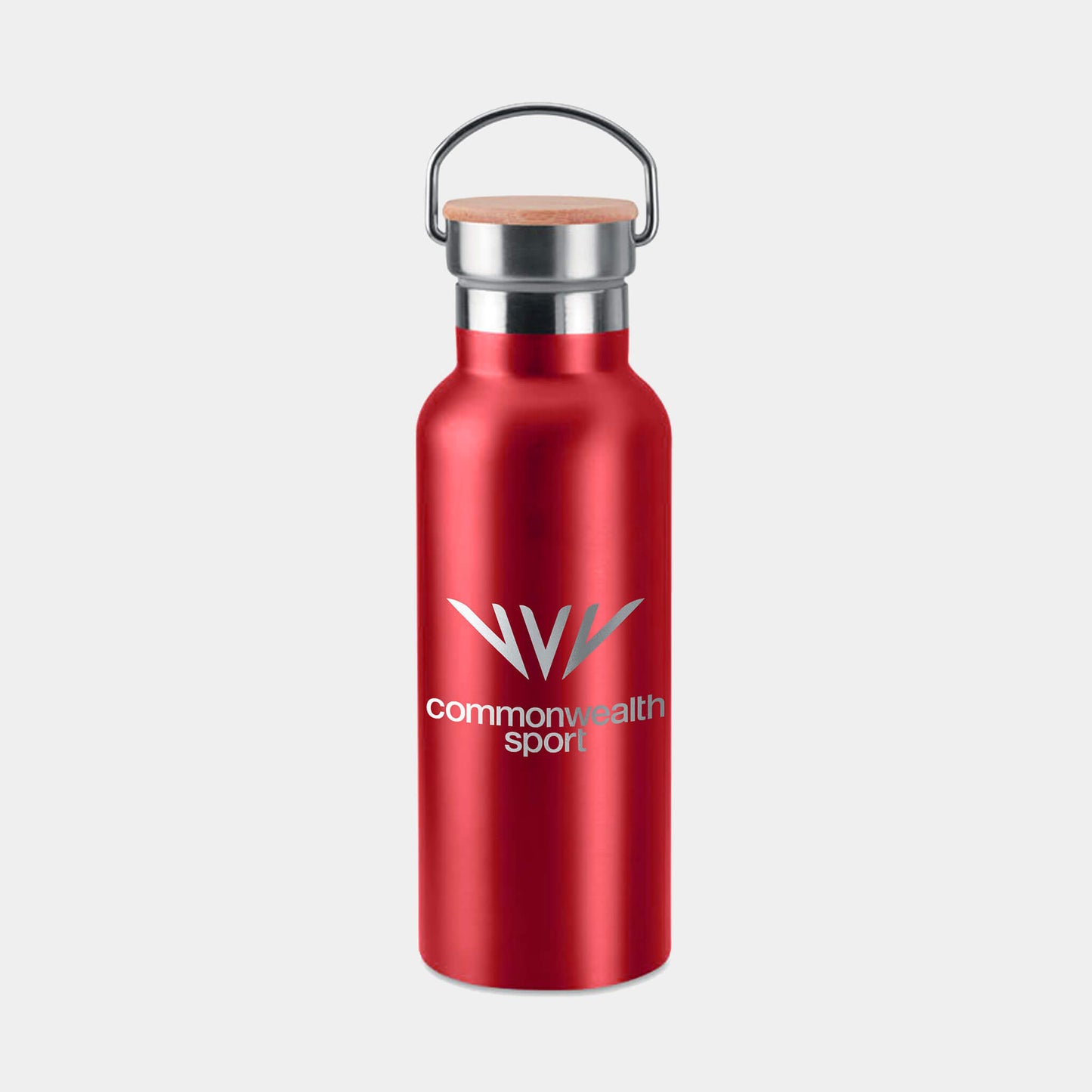 Commonwealth Sport Logo Water Bottle - Red - Stainless Steel - Glasgow 2026 Commonwealth Games