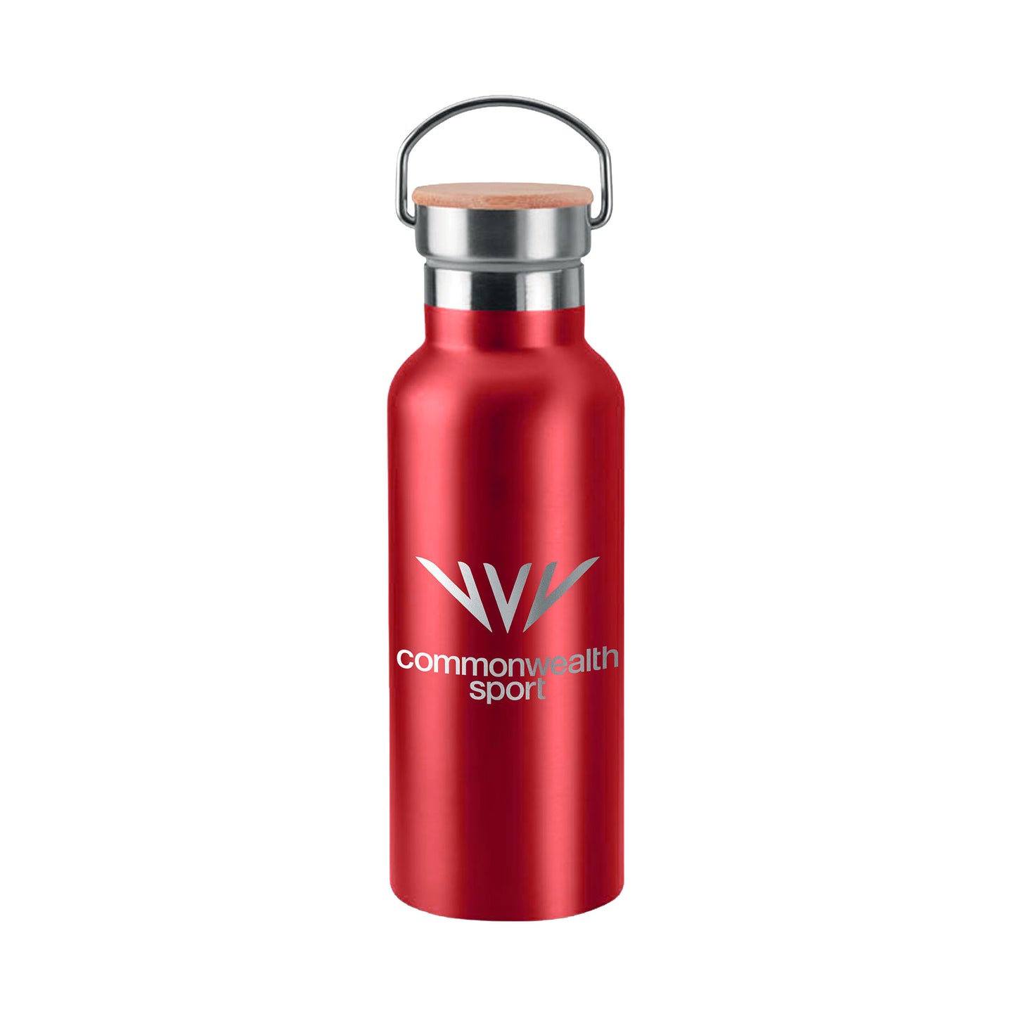 Commonwealth Sport Logo Water Bottle - Red - Stainless Steel - Glasgow 2026 Commonwealth Games