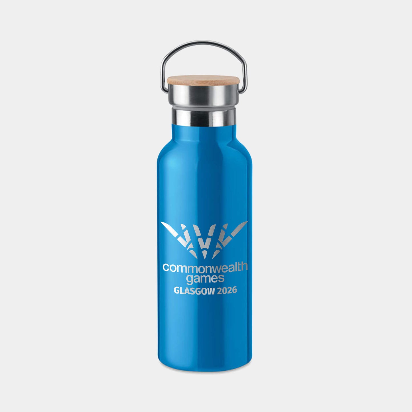 Logo Water Bottle - Blue - Stainless Steel - Glasgow 2026 Commonwealth Games