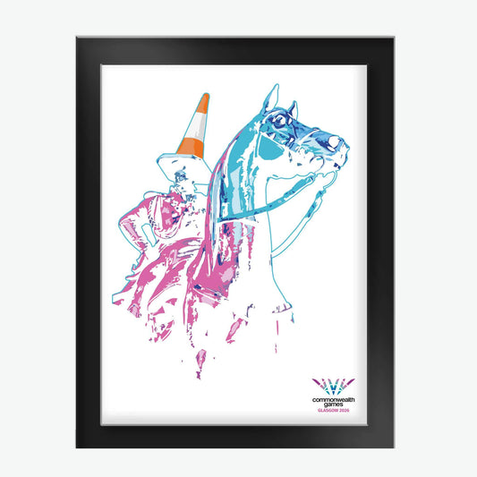 8" x 6" Glasgow 2026 Commonwealth Games Wellington Glass Framed Print with black frame