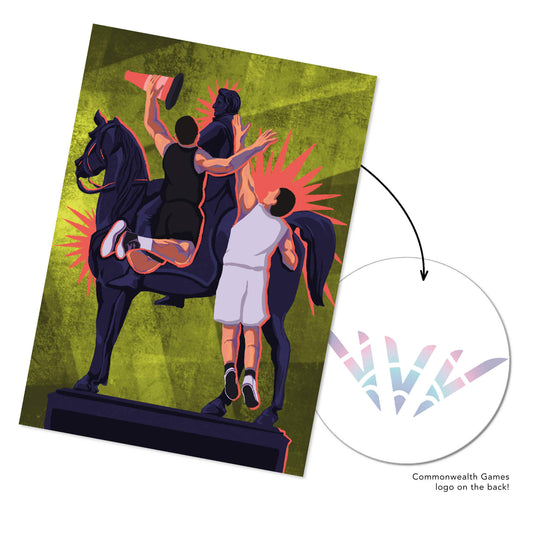 Image of art card A4 art card Re-Coning the Wellington Statue by Emma Gordon