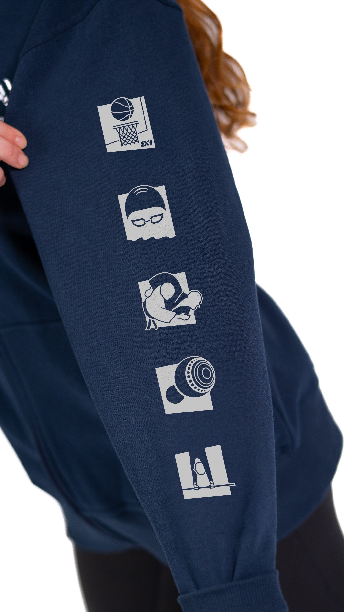Glasgow 2026 Pictograms Full Zip Contrast Hoodie