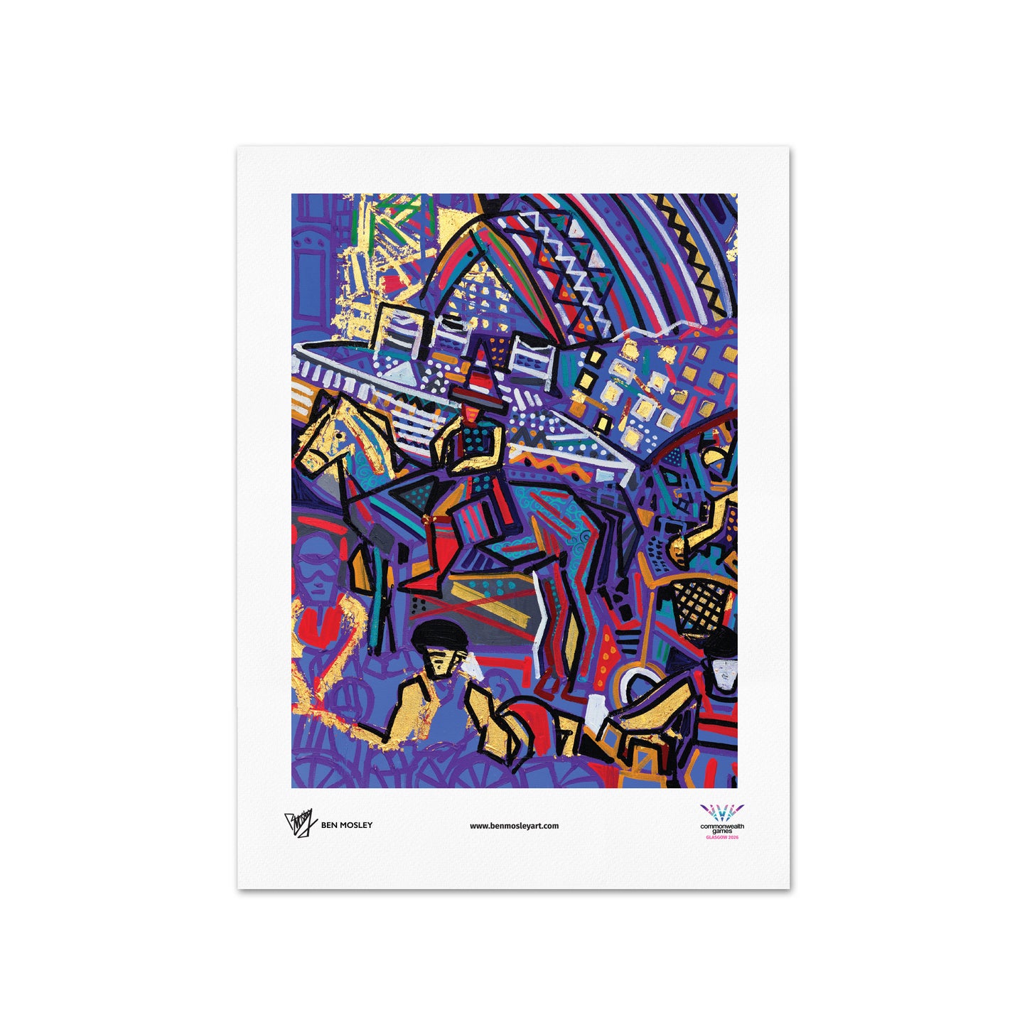 Ben Mosley Glasgow 2026 Duke of Wellington Statue in Blue A2 Art Print