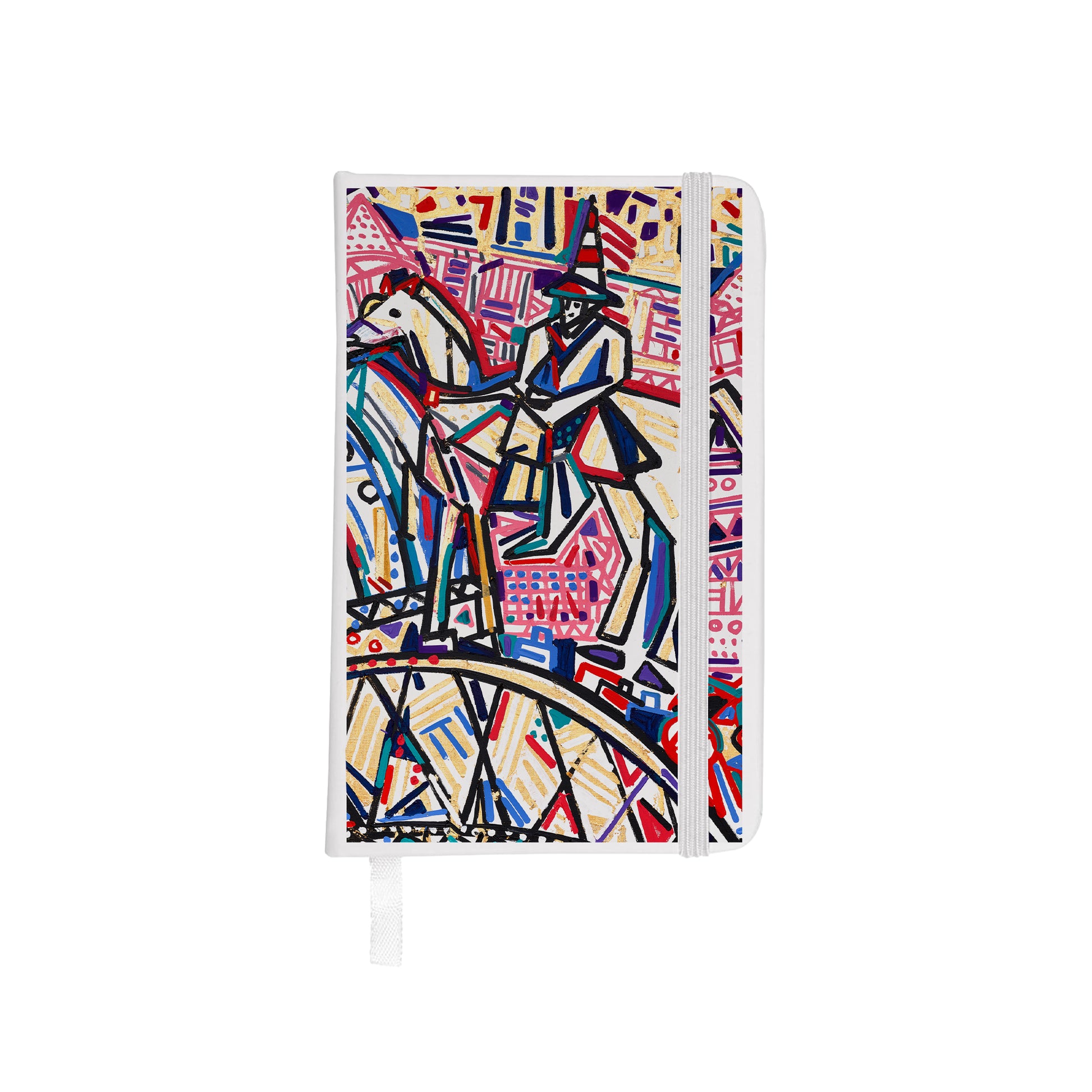 White notebook with Ben Mosley Glasgow 2026 (Detail No.1) graphic.