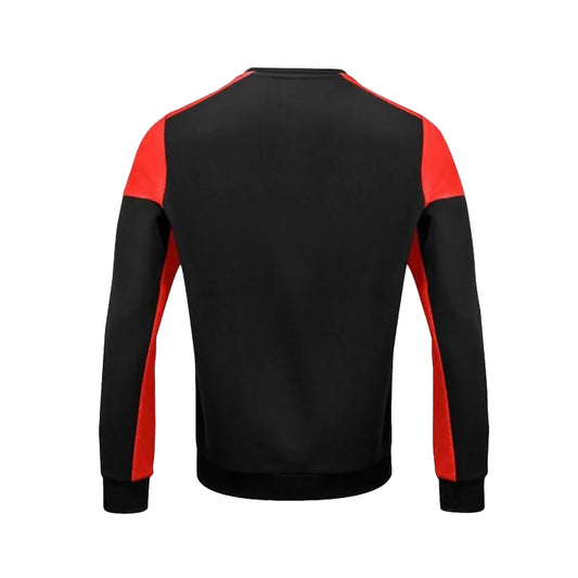 Back view of red/black Commonwealth crew neck sweatshirt - Glasgow 2026ort 