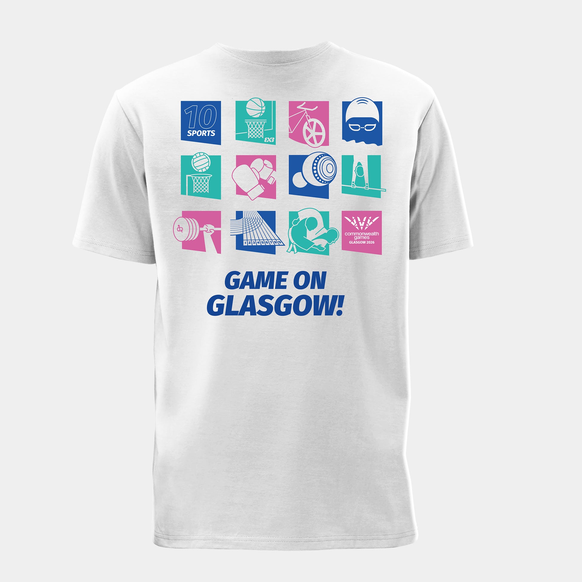 Game On Glasgow T-Shirt - White - Back View - Glasgow 2026 Commonwealth Games
