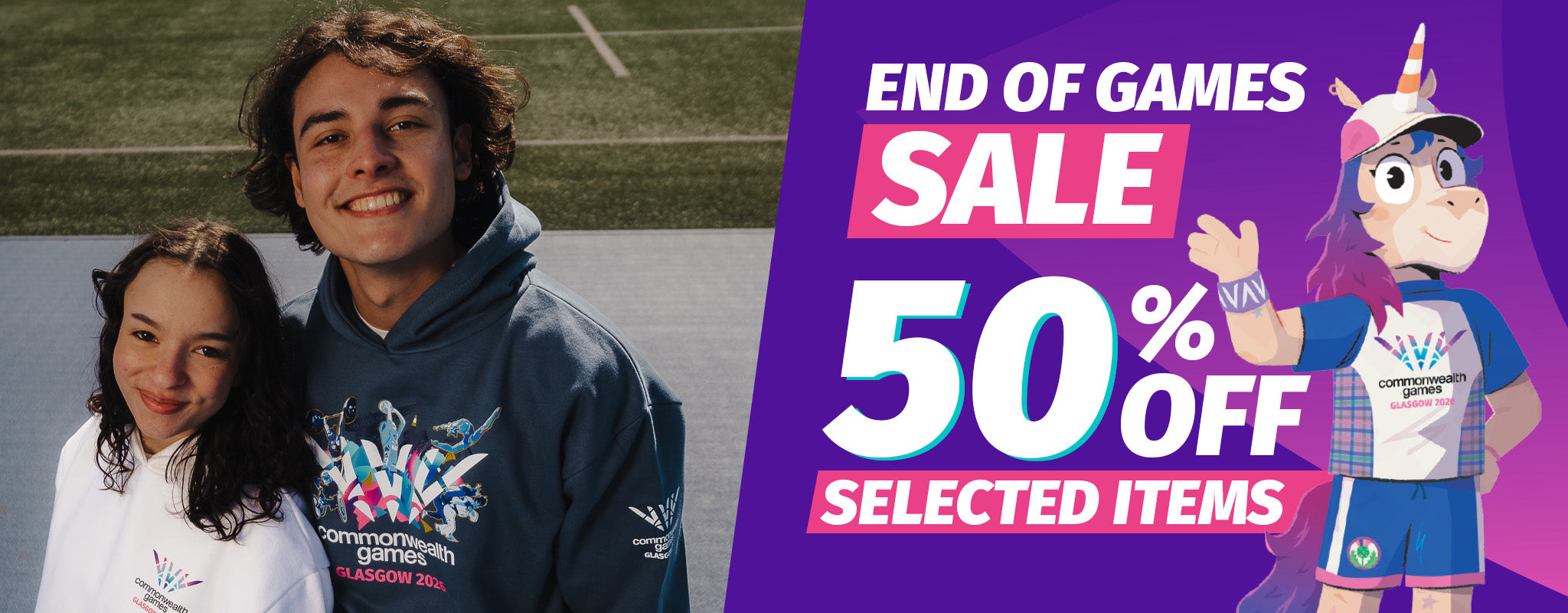 The Glasgow 2026 End Of Games Sale - 50% of selected items.