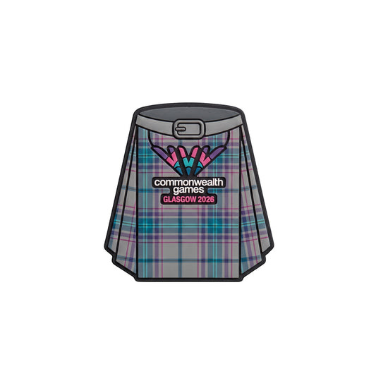 Glasgow 2026 fridge magnet in the shape of a kilt in 3D PVC.