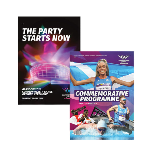 Glasgow 2026 programme bundle including Commemorative programme and Opening Ceremony Programme.