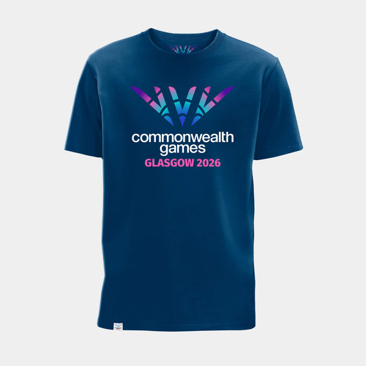 Logo T-Shirt  Navy - Front View - Glasgow 2026 Commonwealth Games