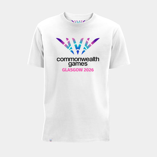 Logo T-Shirt  - White - Front View - Glasgow 2026 Commonwealth Games