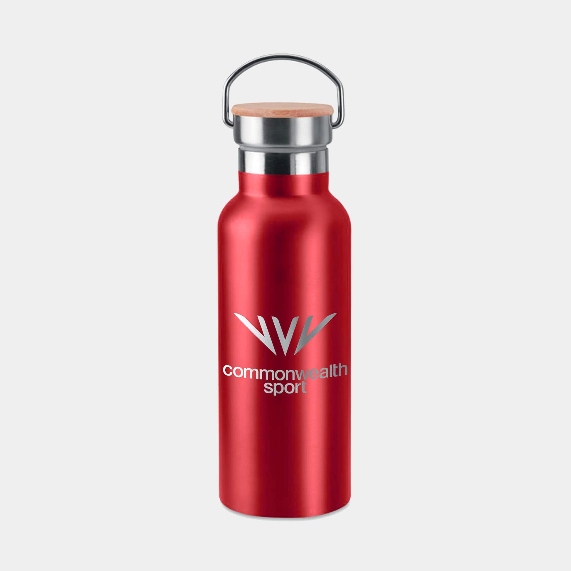 Commonwealth Sport Logo Water Bottle - Red - Stainless Steel - Glasgow 2026 Commonwealth Games