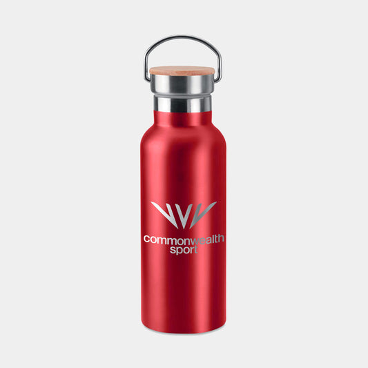 Commonwealth Sport Logo Water Bottle - Red - Stainless Steel - Glasgow 2026 Commonwealth Games